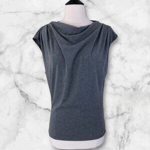 Lush Gray Boat Neck Short Sleeve Top Large NWOT